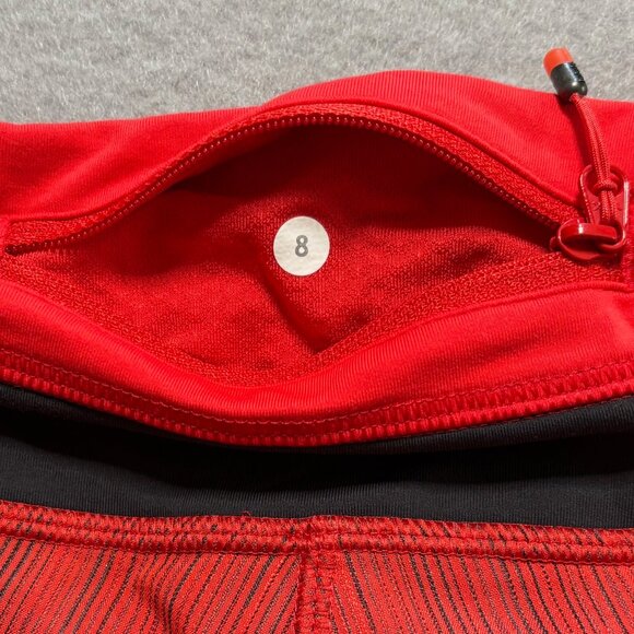 Lululemon Athletica Low Rise Hotty Hot Lined Shorts 2.5” Red w/Black Size 8 - Picture 8 of 10